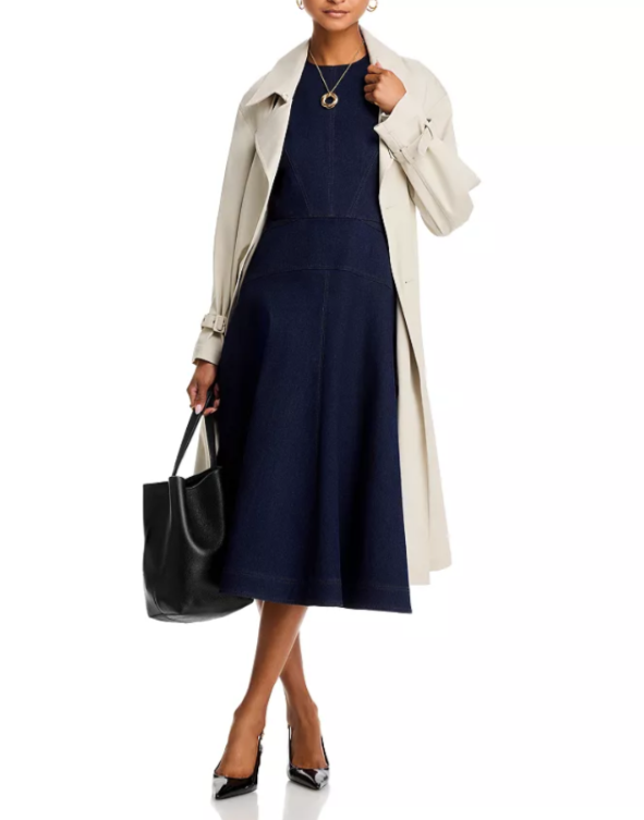 Veronica Beard Karrigan Denim Midi Dress MSRP $548