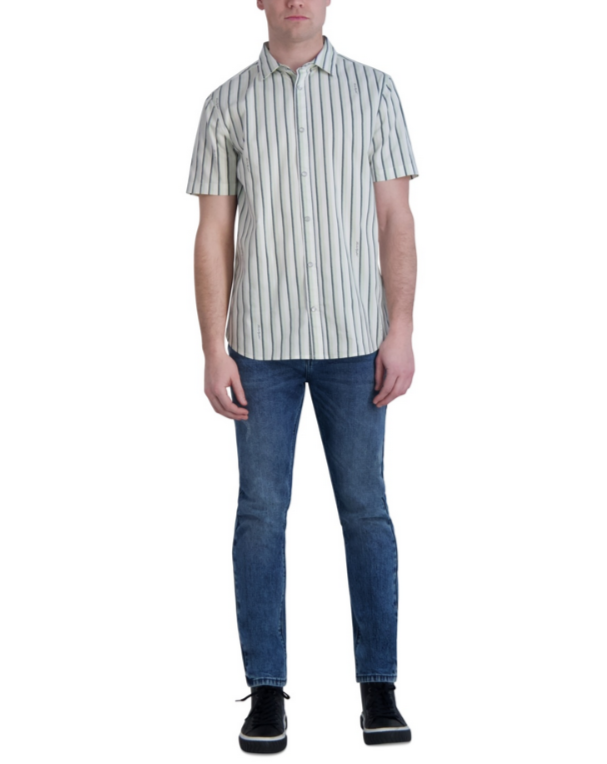 KARL LAGERFELD PARIS Woven Stripe Shirt MSRP $99