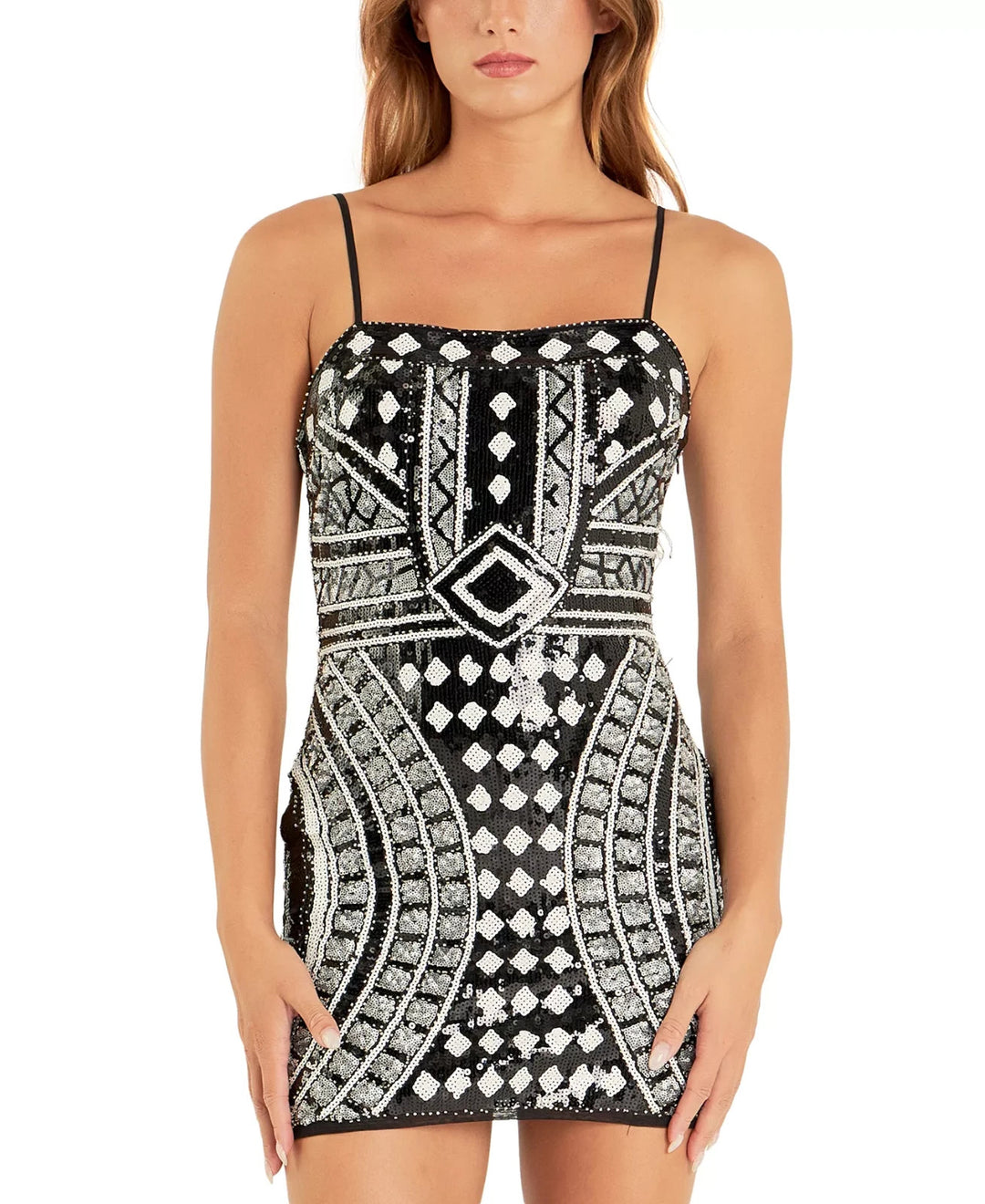 Endless Rose Sequin-Embellished Sleeveless Bodycon Mini Dress MSRP $130