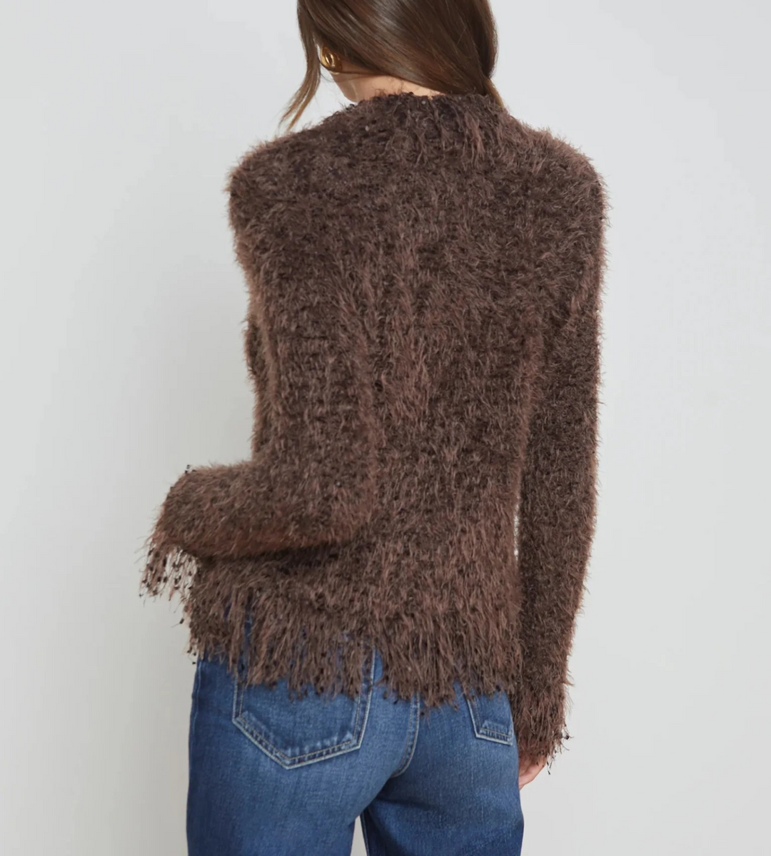 L'AGENCE Azure Cardigan Blazer in Chocolate Ganache MSRP $550
