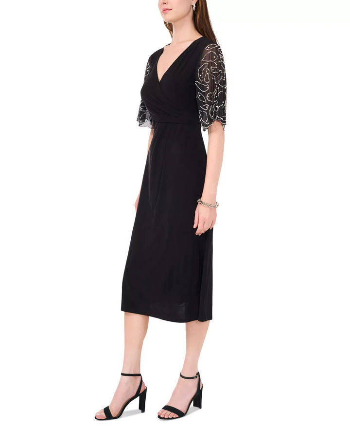 MSK Women's Sheer-Sleeve Fit & Flare Dress MSRP $89