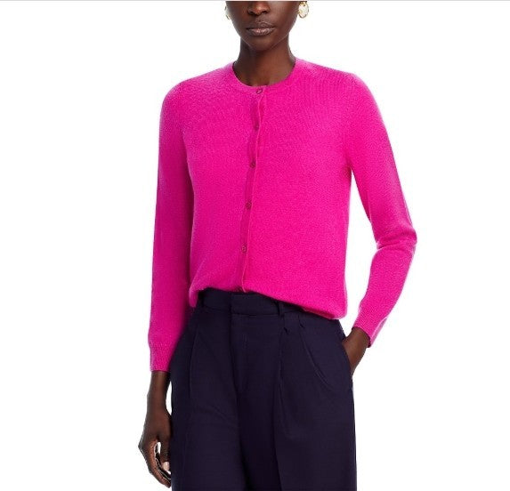 C by Bloomingdale's Crewneck Cashmere Cardigan MSRP $178