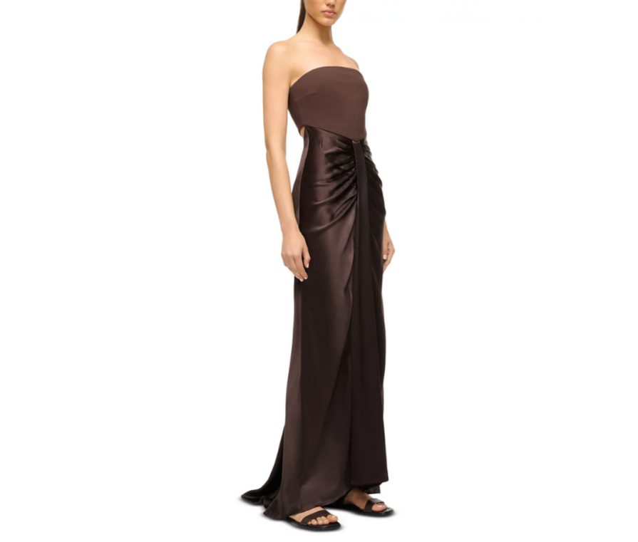 STAUD Wayfaring Mixed Media Dress MSRP $495