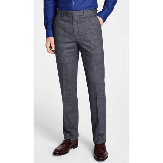 Michael Kors Plaid Classic-Fit Wool-Blend Stretch Suit Separate Pants MSRP $190