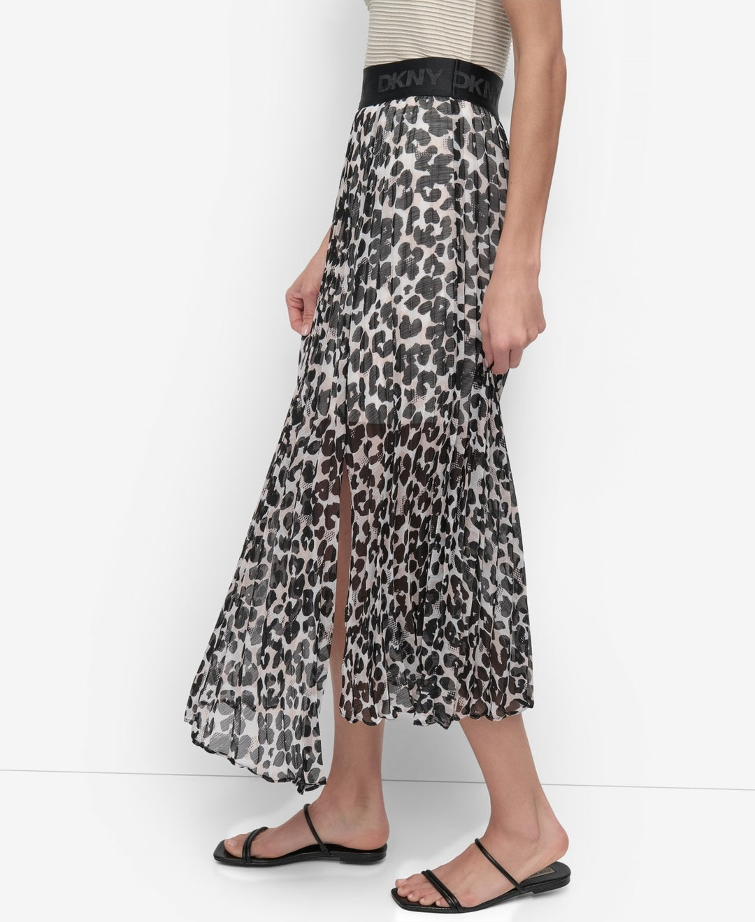 DKNY Women's Printed Chiffon Midi Skirt MSRP $109
