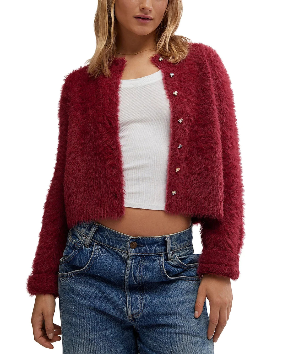 Free People Celeste Crewneck Cardigan MSRP $168