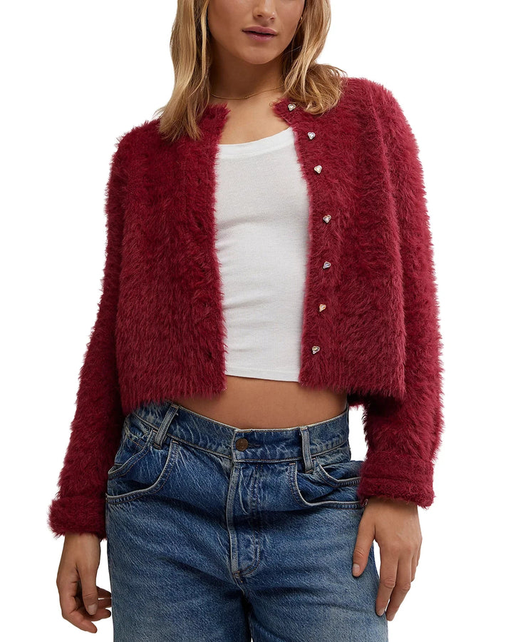 Free People Celeste Crewneck Cardigan MSRP $168