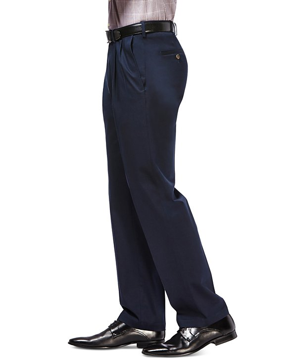 Haggar Men's Premium No Iron Khaki Hidden Expandable Waist Pants MSRP $70