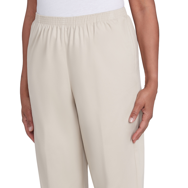 Alfred Dunner Classics Twill Pull-on Pants - Stone MSRP $44.50