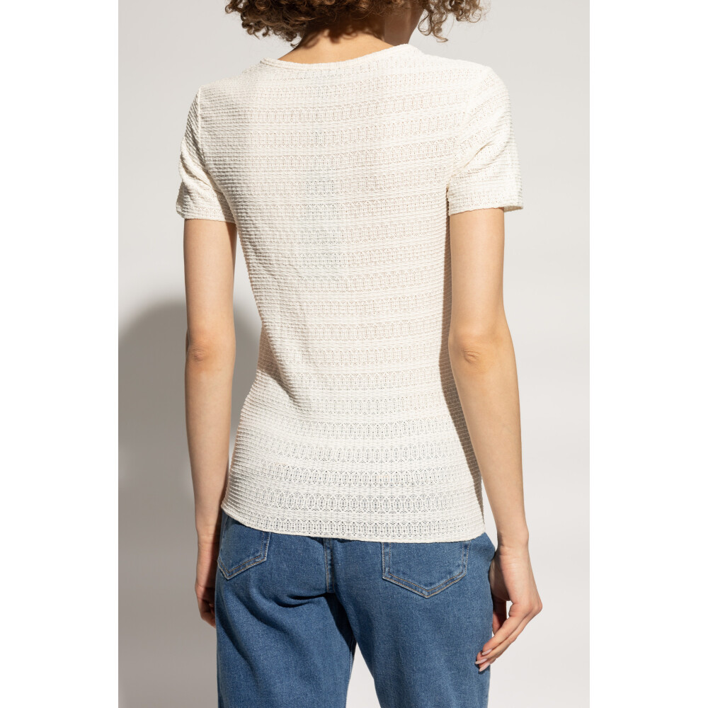 Rag & Bone Julia Textured Scoop Neck T-Shirt MSRP $148