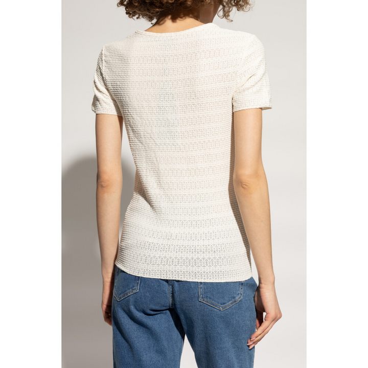 Rag & Bone Julia Textured Scoop Neck T-Shirt MSRP $148