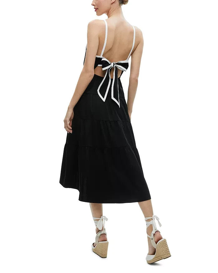 Alice and Olivia Hartley Gathered Midi Dress MSRP $396 Size 8