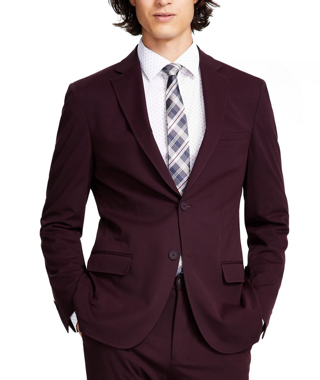 Calvin Klein Slim-Fit Stretch Solid Knit Suit Jacket MSRP $360