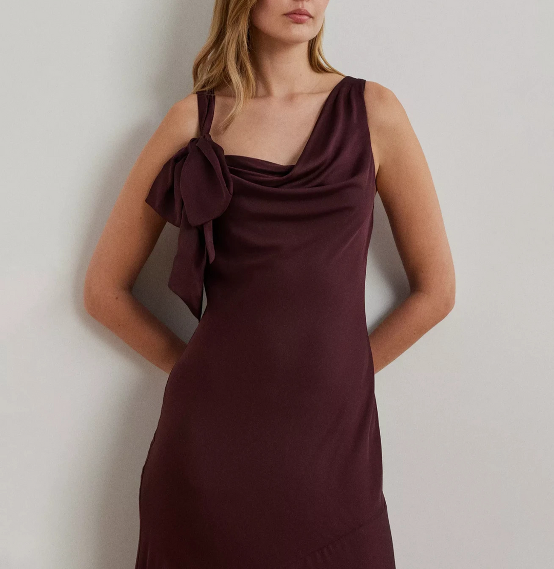 Lauren Ralph Lauren Charmeuse Cowlneck Gown MSRP $295