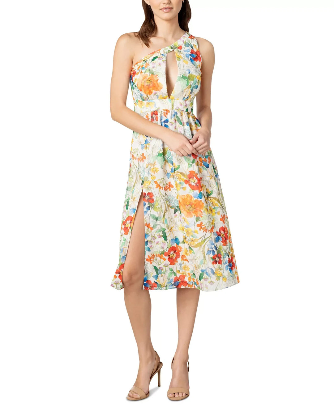 Dress the Population Mena One-Shoulder Slit Dress MSRP $228