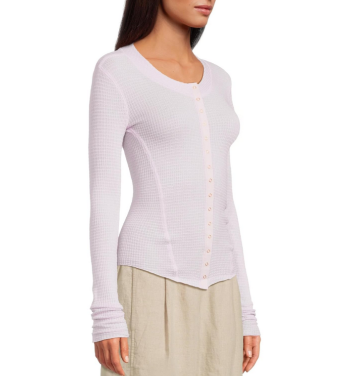 Free People Going Places Fitted Waffle Knit Cardigan MSRP $40