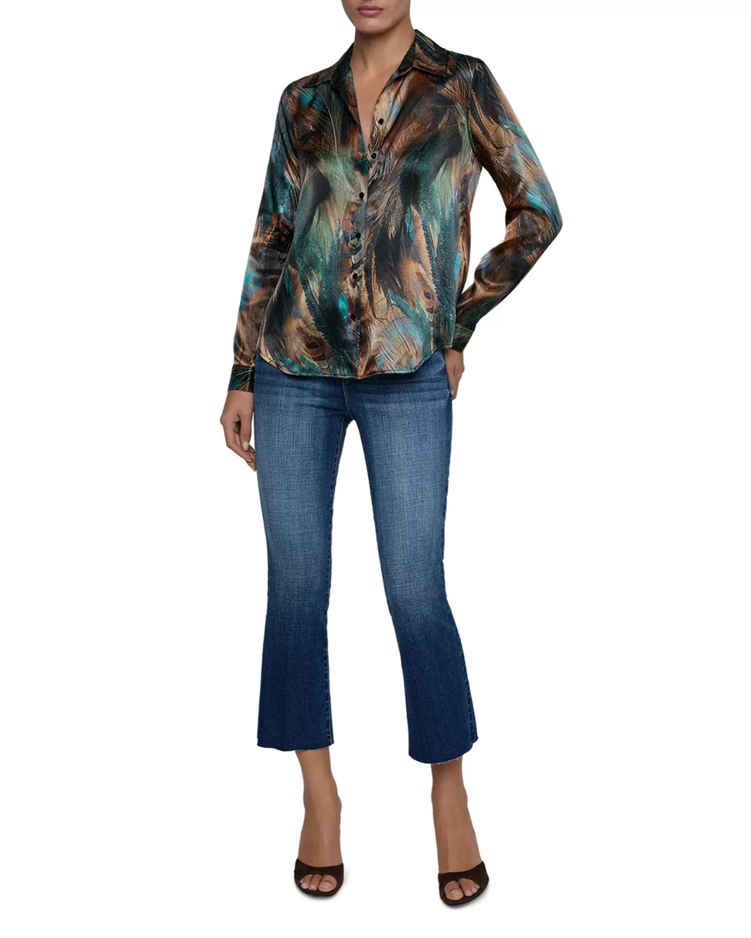 L'AGENCE Tyler Long Sleeve Blouse MSRP $375