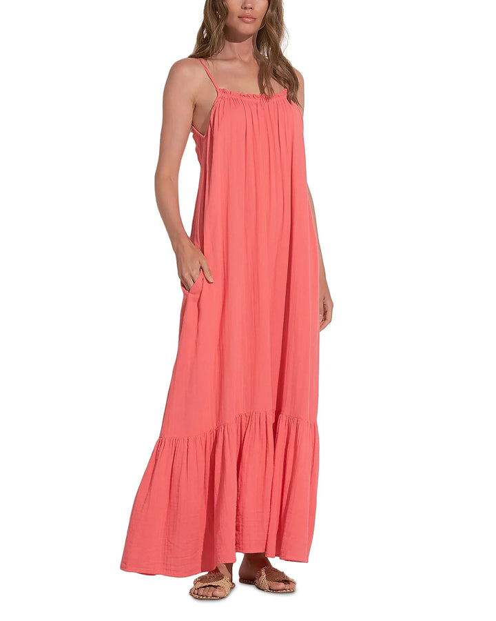 Elan Flowy Ruffled Maxi Tank Dress MSRP $84