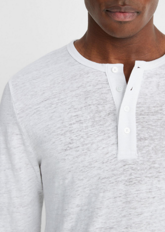 Vince Long Sleeve Linen Henley MSRP $195