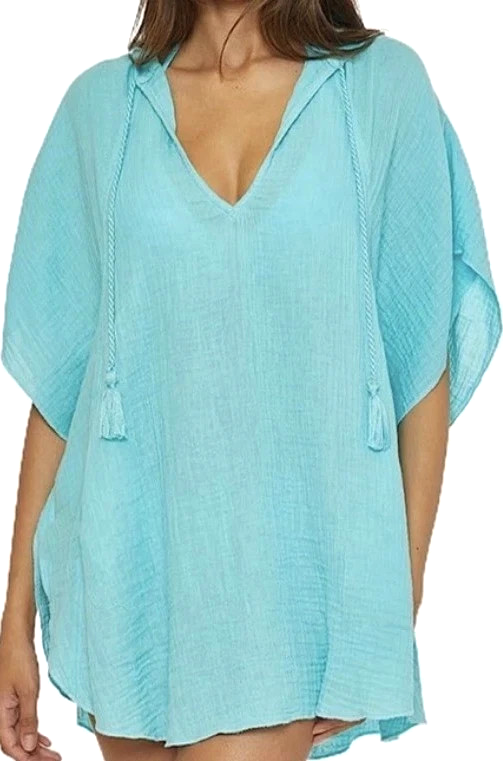 Trina Turk Serene Cotton Eyelash Trim Cover up Poncho MSRP $152
