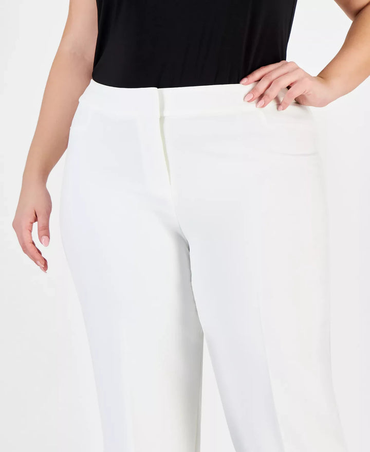 Kasper Plus Size Mid-Rise Full-Length Straight-Leg Pants MSRP $89