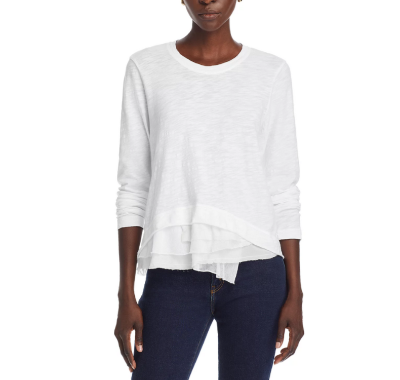Wilt Boxy Slub Long Sleeve Crewneck Tee MSRP $152