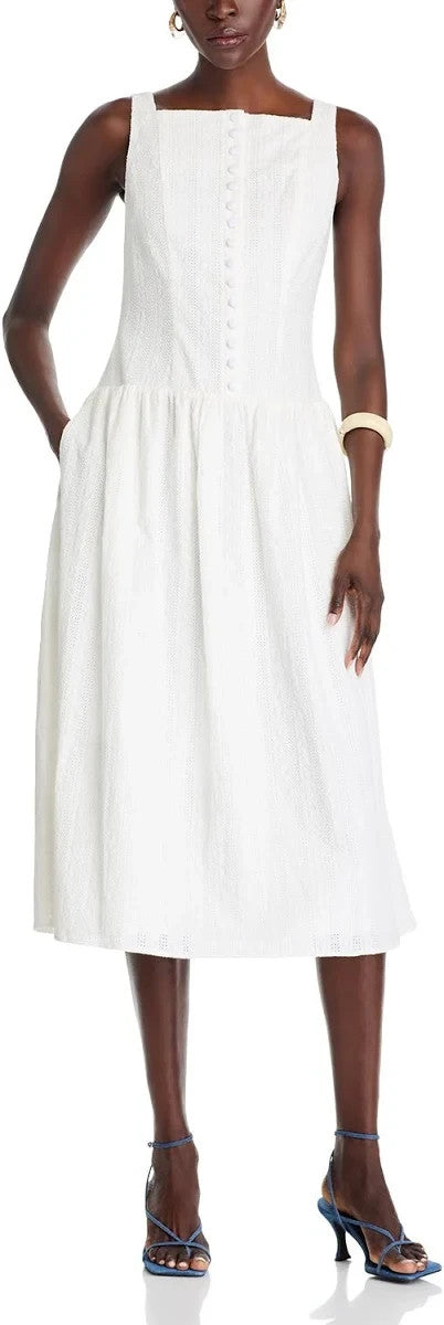 WAYF Eve Eyelet Midi Dress MSRP $108