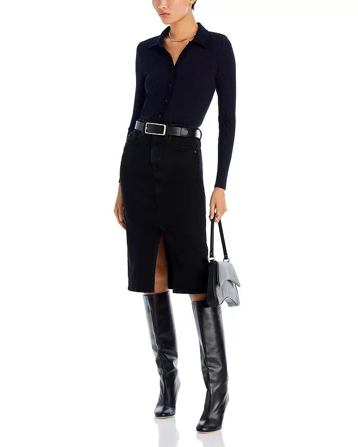 Ag High Waisted Denim Midi Skirt MSRP $198