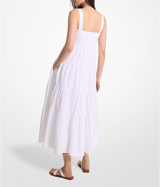 Michael Michael Kors Poplin Tiered Midi Dress MSRP $175 Size XL