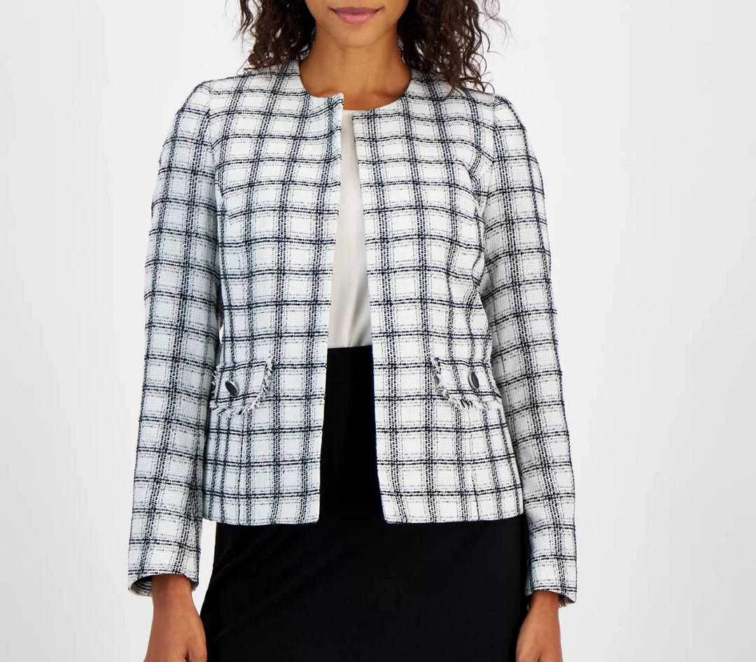 Kasper Women's Plaid Open-Front Blazer, Regular & Petite MSRP $139