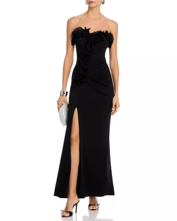 AQUA Strapless Scuba Crepe Dress MSRP $268
