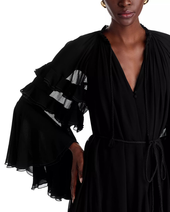 Alice and Olivia Adaline Gathered Tie Waist Mini Dress MSRP $695