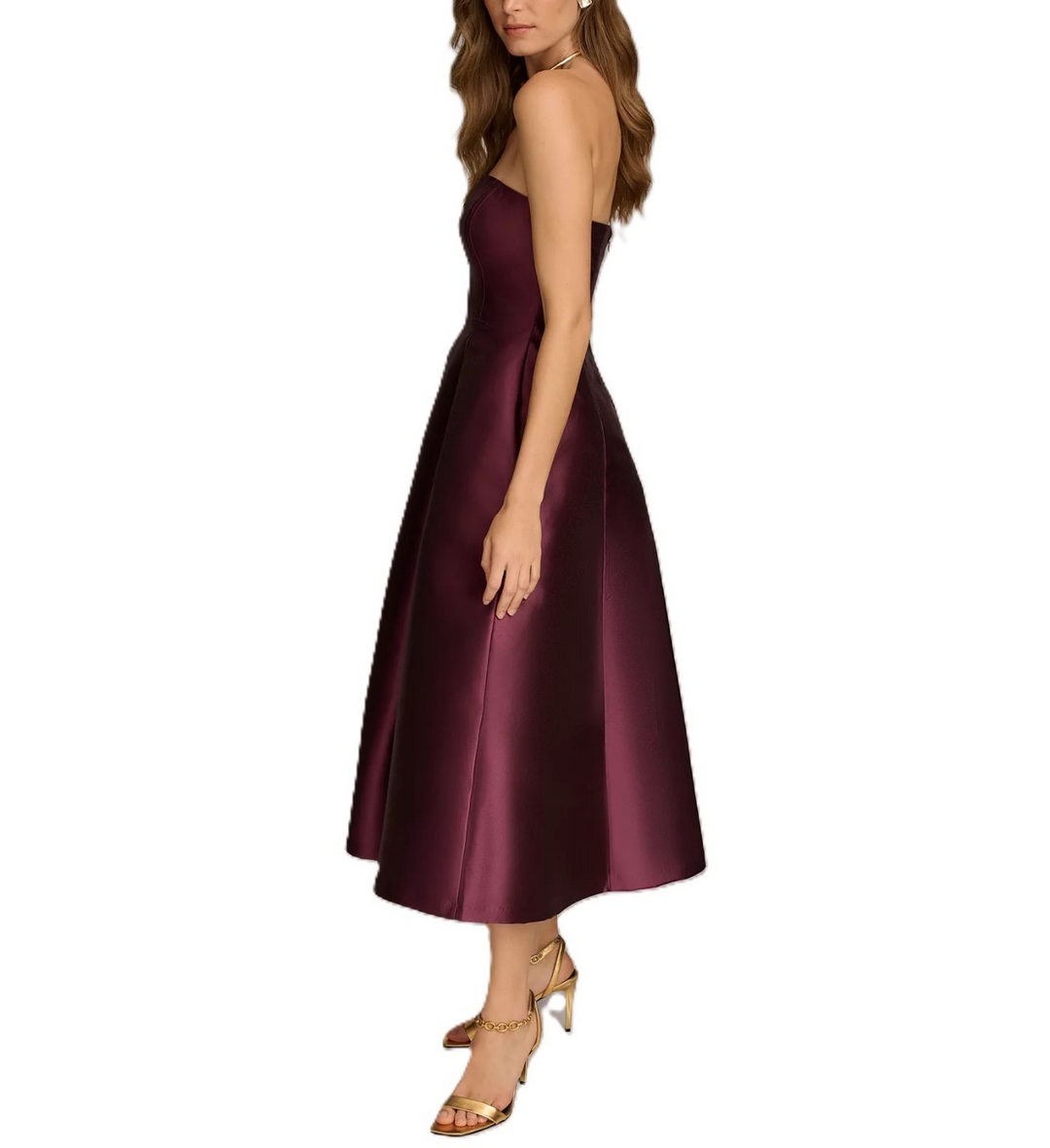 Donna Karan New York Strapless Fit & Flare Midi Dress MSRP $289