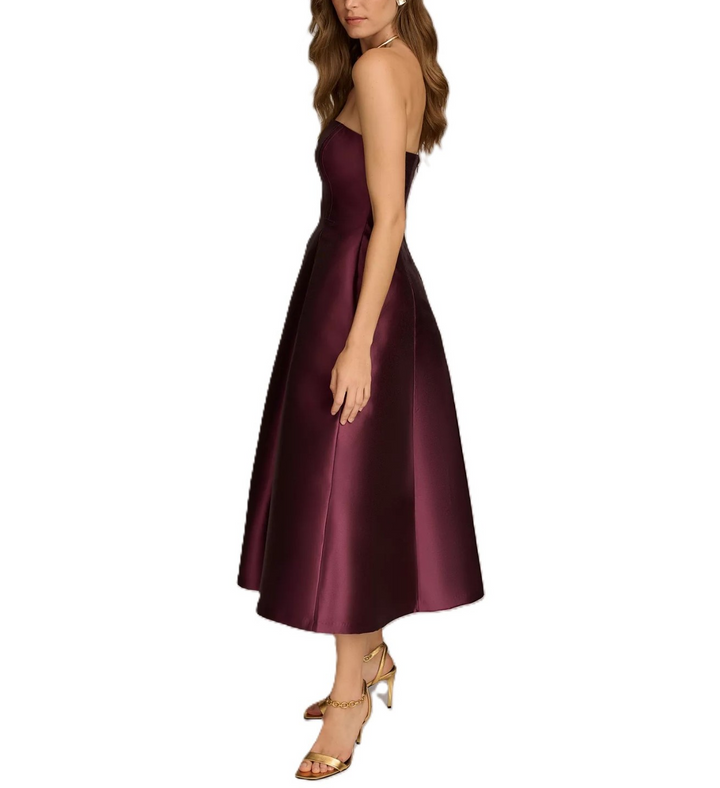 Donna Karan New York Strapless Fit & Flare Midi Dress MSRP $289