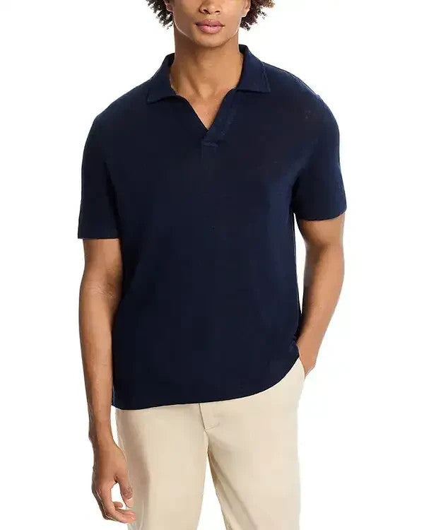 The Men's Store Johnny Collar Linen Polo MSRP $98