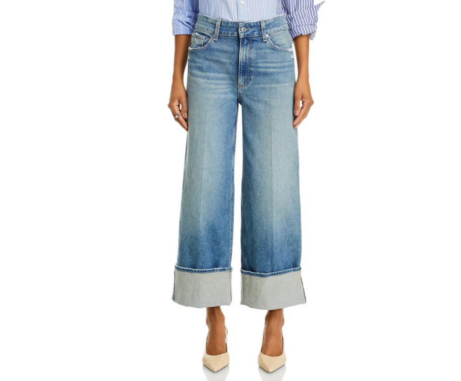 PAIGE Sasha High Rise Ankle Wide Cuff Jeans MSRP $259