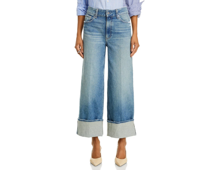 PAIGE Sasha High Rise Ankle Wide Cuff Jeans MSRP $259