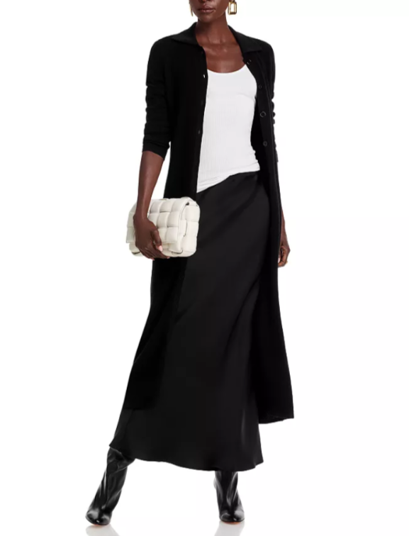 C by Cashmere Button Front Midi Dress Convertible to Open Cardigan MSRP $228