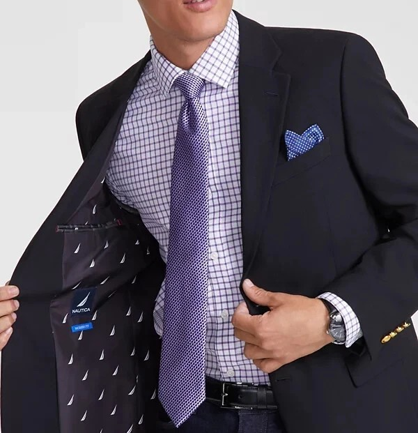 Nautica Men's Modern-Fit Active Stretch Solid Blazer MSRP $295