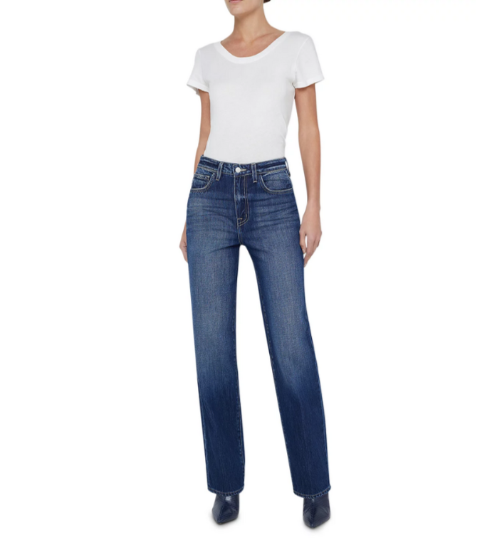 L'AGENCE Jones Ultra High Rise Stovepipe Straight Jeans MSRP $295