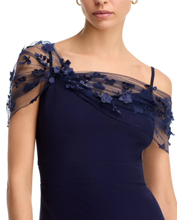 Eliza J Beaded Twist Overlay Gown MSRP $248