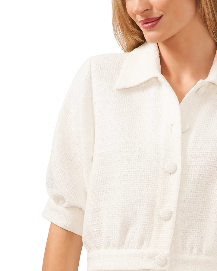 CeCe Puff Sleeve Cropped Jacket MSRP $149