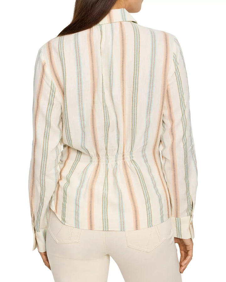 NIC+ZOE Striped Faux Wrap Top MSRP $158