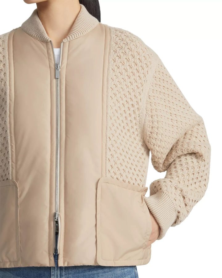 Lafayette 148 New York Reversible Knit Bomber Jacket MSRP $1298