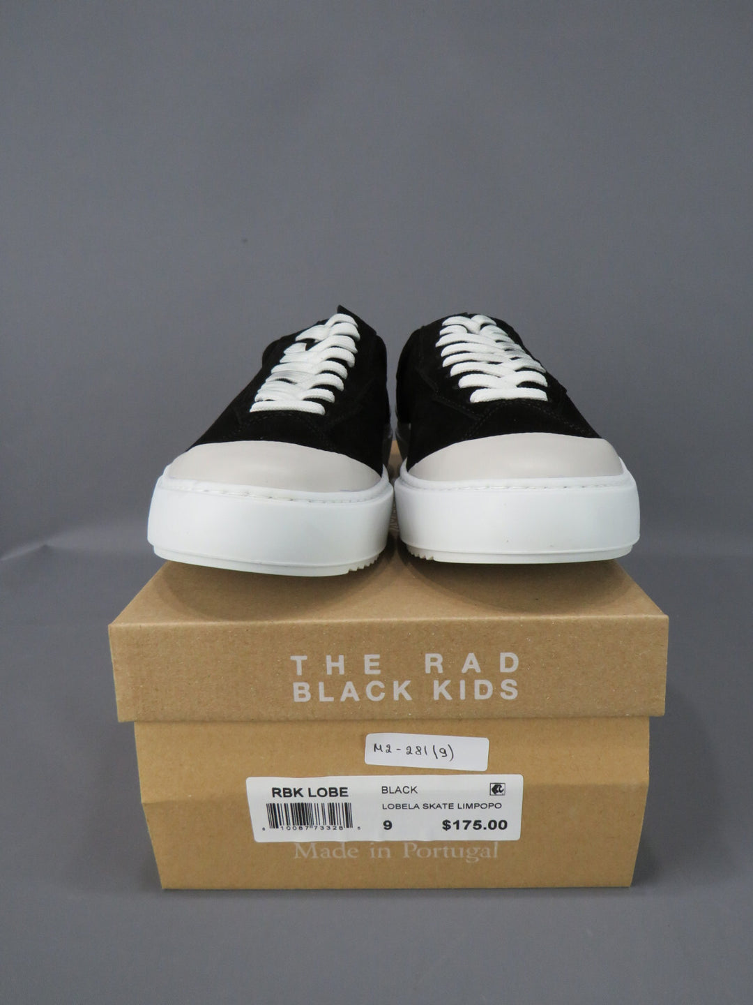 The Rad Black Kids Men's Lobela Skate Low Top Sneakers MSRP $175