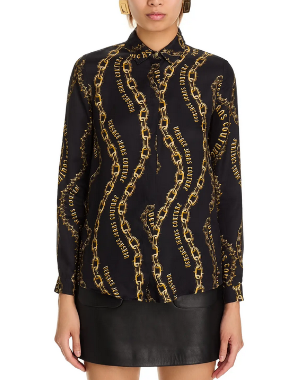 Versace Jeans Couture Chain Print Blouse MSRP $475