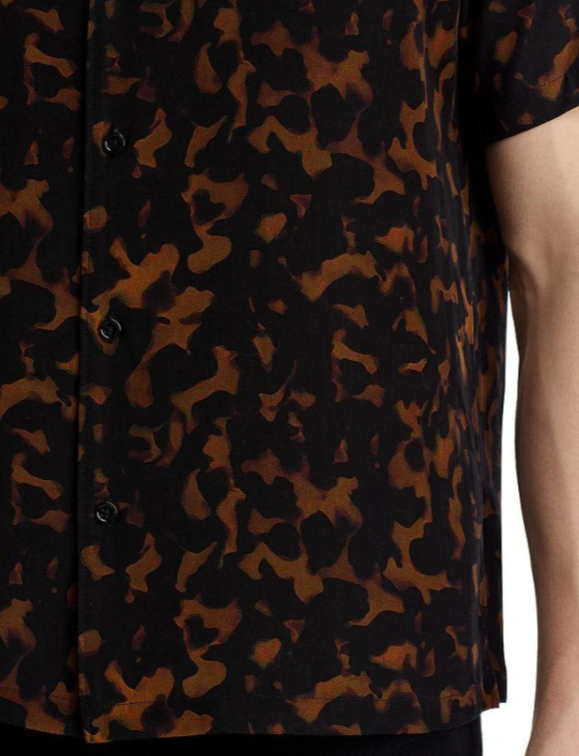 Theory Irving Tortoise Short Sleeve Button Down Shirt MSRP $195