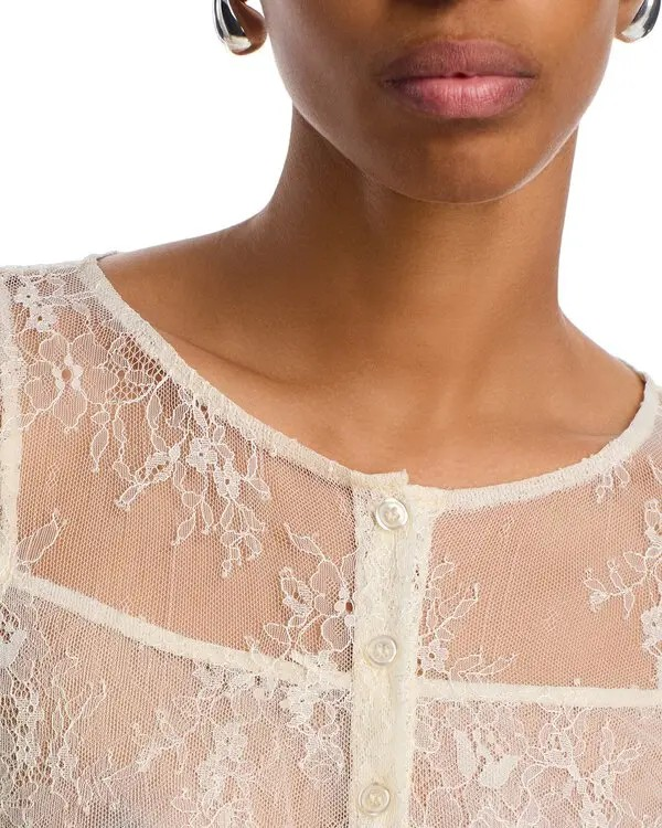 Wayf Penelope Lace Camisole & Cardigan Set MSRP $88