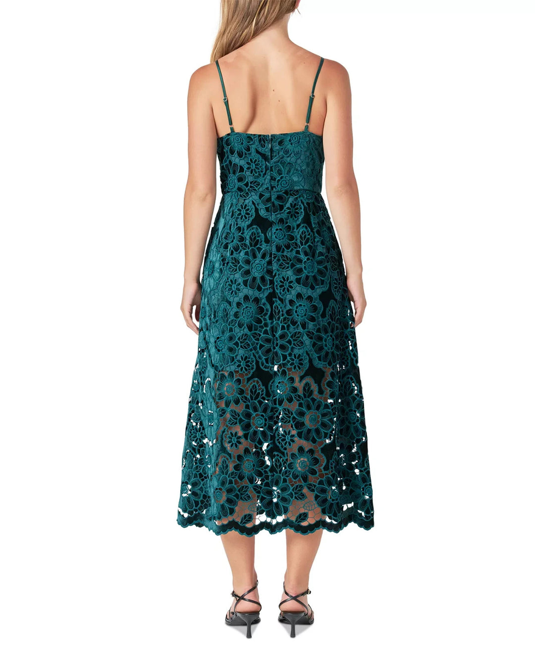 Endless Rose Women's Velvet Lace MIDI Dress MSRP $230