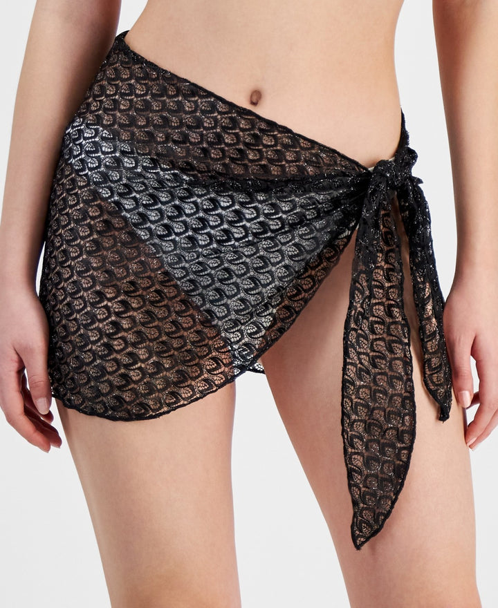Miken Juniors' Metallic-Knit Cover-Up Sarong MSRP $28